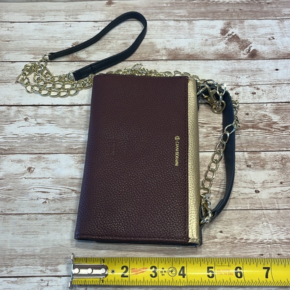 NWT Giani Bernini Wallet Clutch Crossbody Mini Handbag Gold Maroon Navy Blue - Picture 9 of 13